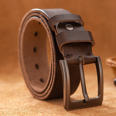 Leather Cowhide Belt Fashion Genuine Leather Men Belt Alloy Buckle Strap