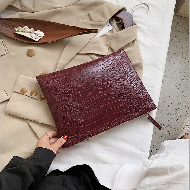 Women Handbag Crocodile Pattern Clutch Bag Female Casual