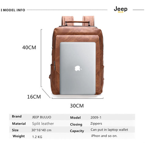 Men 15.6 Laptop School Bag Men Leather Backpacks Travel Multi