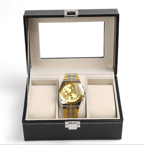 1/2/3/5/6 Grids Watch Box PU Leather Watch Case Holder Organizer Storage Box