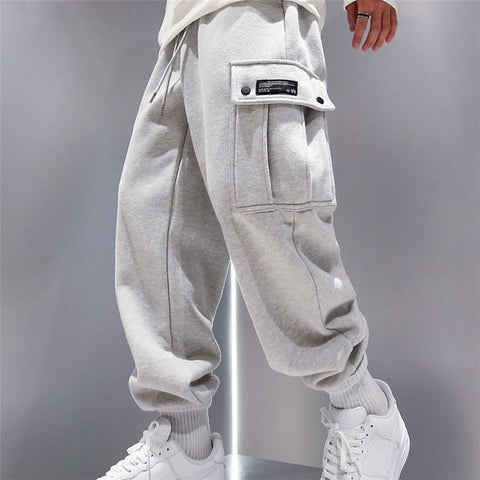 Trendy Men Sweatpants Plus Size Winter Loose Trouser Outdoor Male Pocket