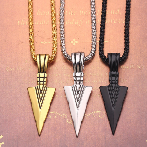Fashion Rectangle Pendant Necklace Men Trendy Simple Stainless Steel Chain