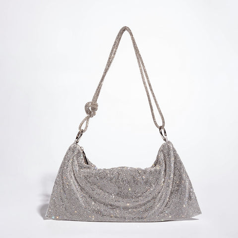 Knot Handle Rhinestones Evening Clutch Bag Crystal Diamonds