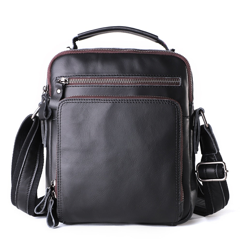 Genuine Leather Men Vintage Handbags Small Flap Men Shoulder Bag