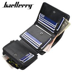 Men Wallets High Quality Zipper Short Design Card Holder