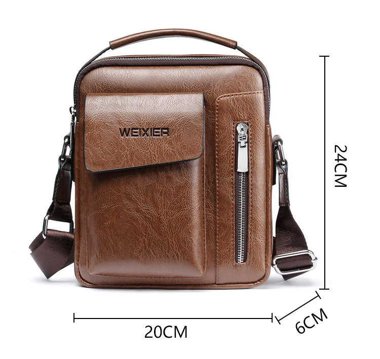 Fashion leather messenger bags mens single crossbody