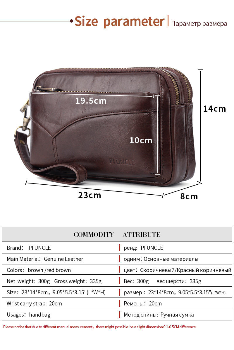 Men Leather Clutch Wrist Money Bags Wallet