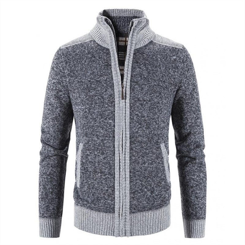 Sweater Coat Fashion Patchwork Cardigan Men Knitted Sweater Jacket