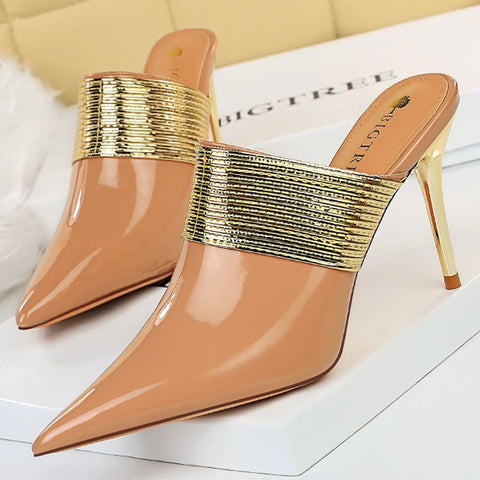 Shoes Fashion Woman Pumps Patent Leather Shoes High Heels