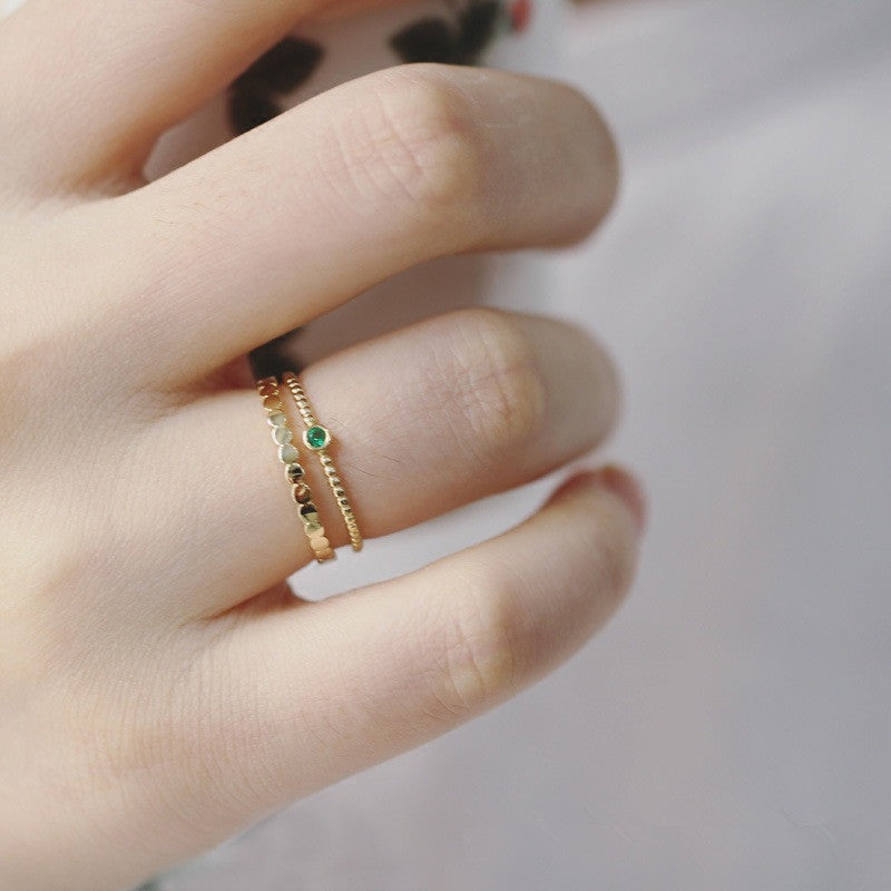 Vintage Emerald Ring Women Light  Jewelry