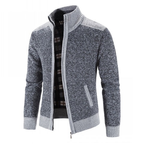 Sweater Coat Fashion Patchwork Cardigan Men Knitted Sweater Jacket