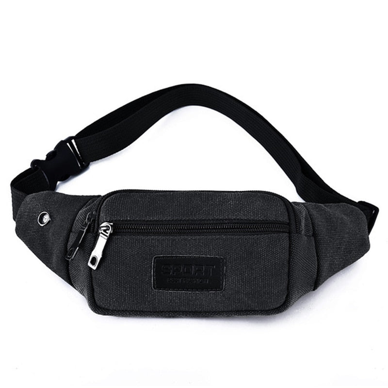 Casual Canvas Waist Bag Unisex Functional Waist Bag Mobile Phone Bag