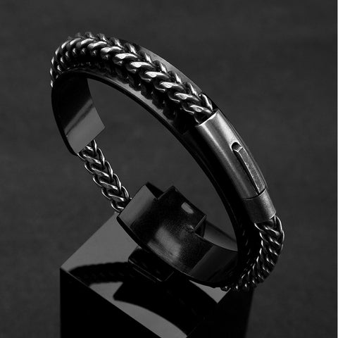 Vintage Chain Link Men Bracelet Handmade Punk Rock Stainless Steel