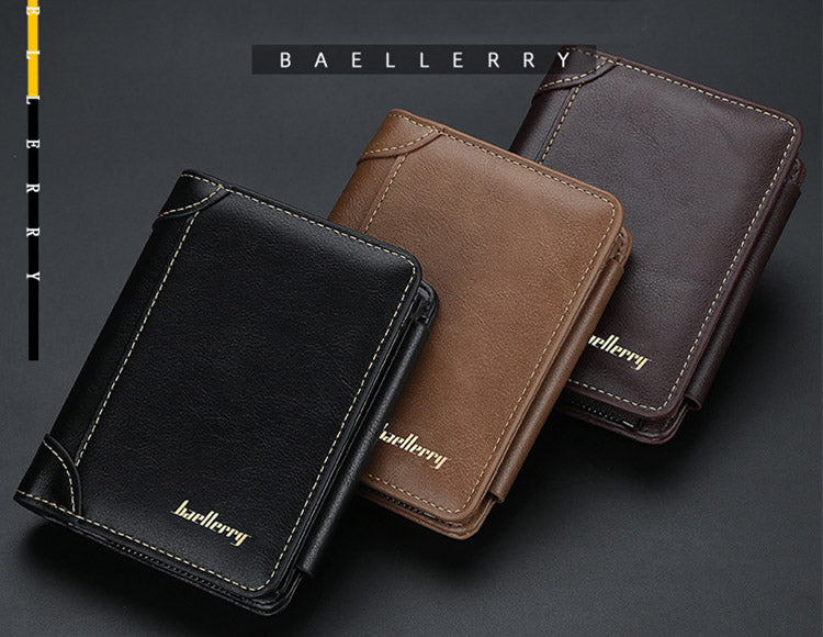 Men Wallets High Quality Zipper Short Design Card Holder