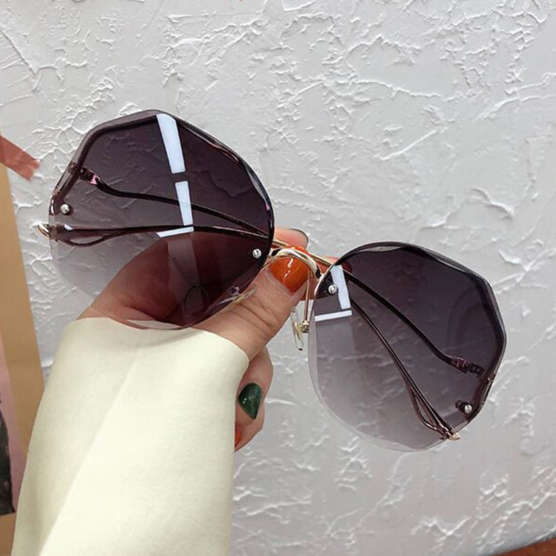 Irregular Round Sunglasses Women Brand Designer Gradient Fashion Sun Glasses