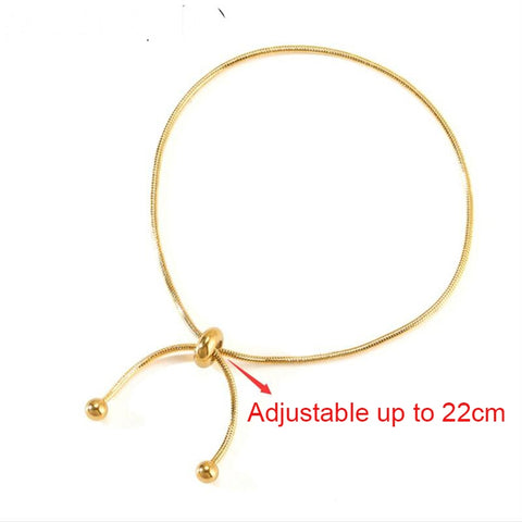 Simple Design Stainless Steel Pull-out Adjustable Bracelet