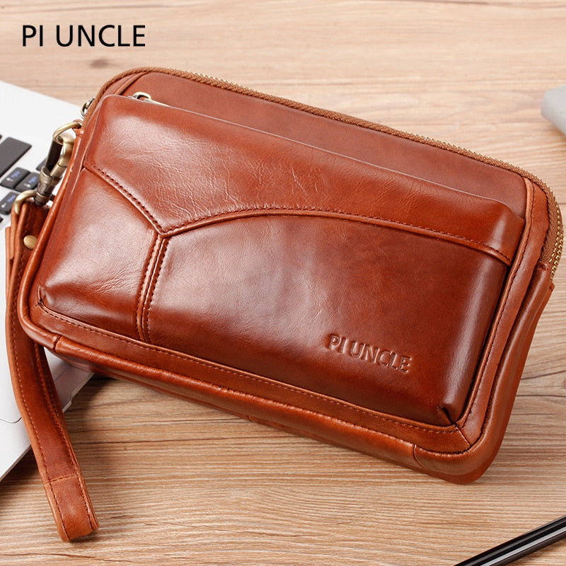 Men Leather Clutch Wrist Money Bags Wallet