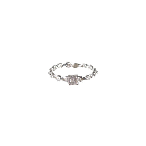 Silver Design Heart Moonstone Rings Women Ring Adjuatable