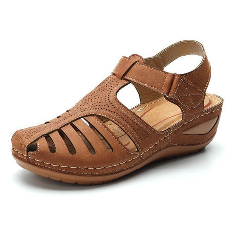 Vintage Wedge Sandals for Women Casual Fashion Velcro Comfy Platform