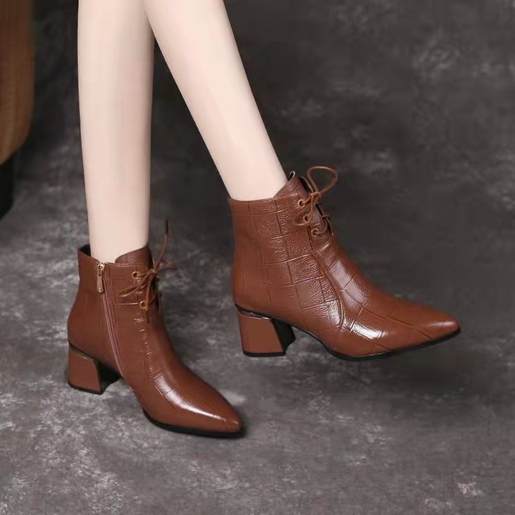 high-heeled small short boots ankle women shoes