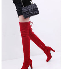 Party Boots Fashion Suede Leather Over The Knee Heels Boots
