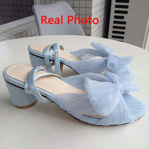 Woman Sandals Super High Heel With Butterfly-knot Sweet Lady Office