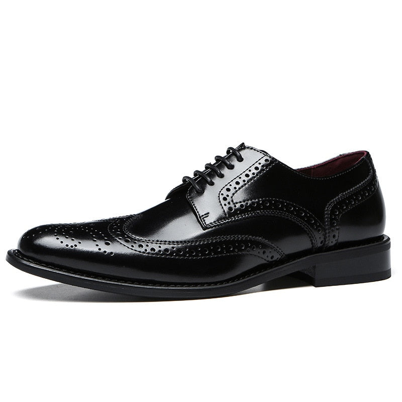 Handmade Oxford Dress Shoes Men Genuine Cow Leather Suit Shoes Footwear
