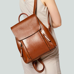 Genuine Leather Women Backpack Rucksack Cross body Shoulder Bag