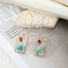 Real Floral Earrings Creative Dried Flower Earrings