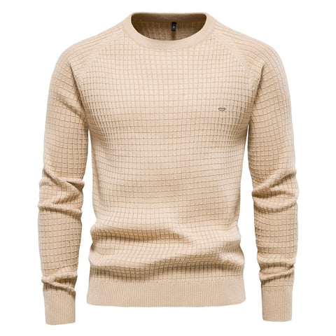 Sweater Casual Pullover Solid Color O-Neck Long Sleeved Knitted Sweaters