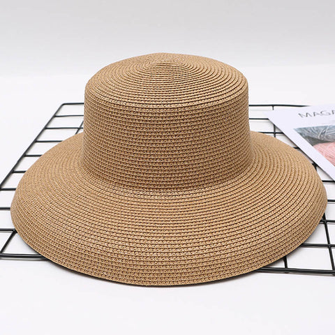 Style Vintage Design Straw Hat Women Girls Solid Color Beach