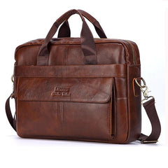 Men Genuine Leather Handbags Casual Leather Laptop Bags Male Business