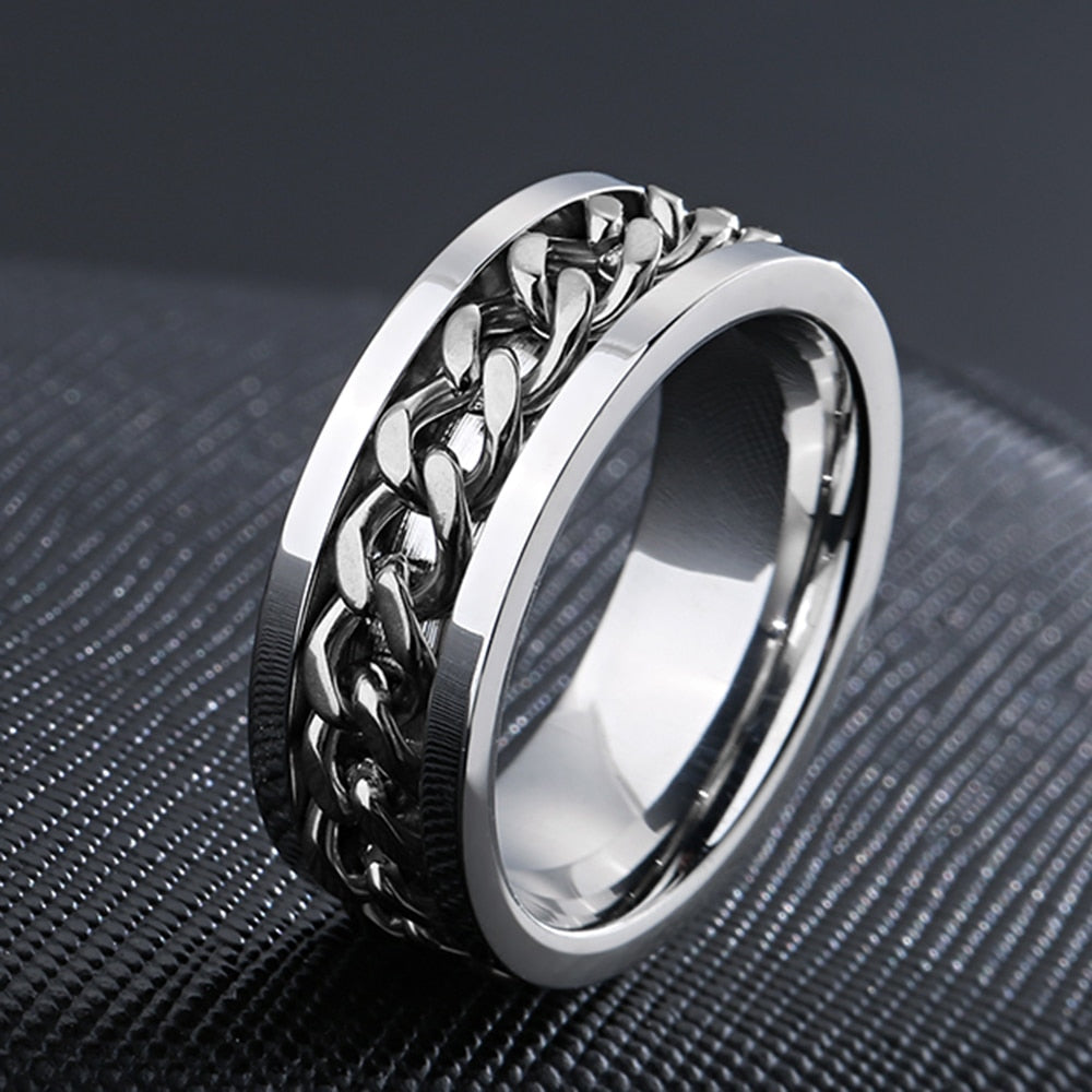 ZORCENS Stainless Steel Wedding Band Ring Roman Numerals