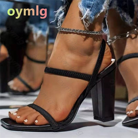 Women Sandals Ladies 8.5cm High Heels Shoes Woman Pumps Open Toes