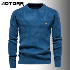 Sweater Casual Pullover Solid Color O-Neck Long Sleeved Knitted Sweaters