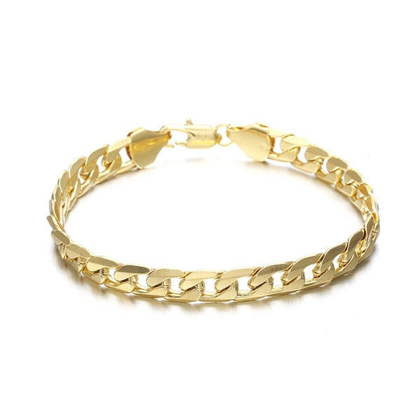 Gold Plated Mens Bracelet, Mens Gold Chain Bracelet