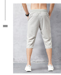 Men Shorts Summer Breeches Thin Nylon 3/4 Length Trousers
