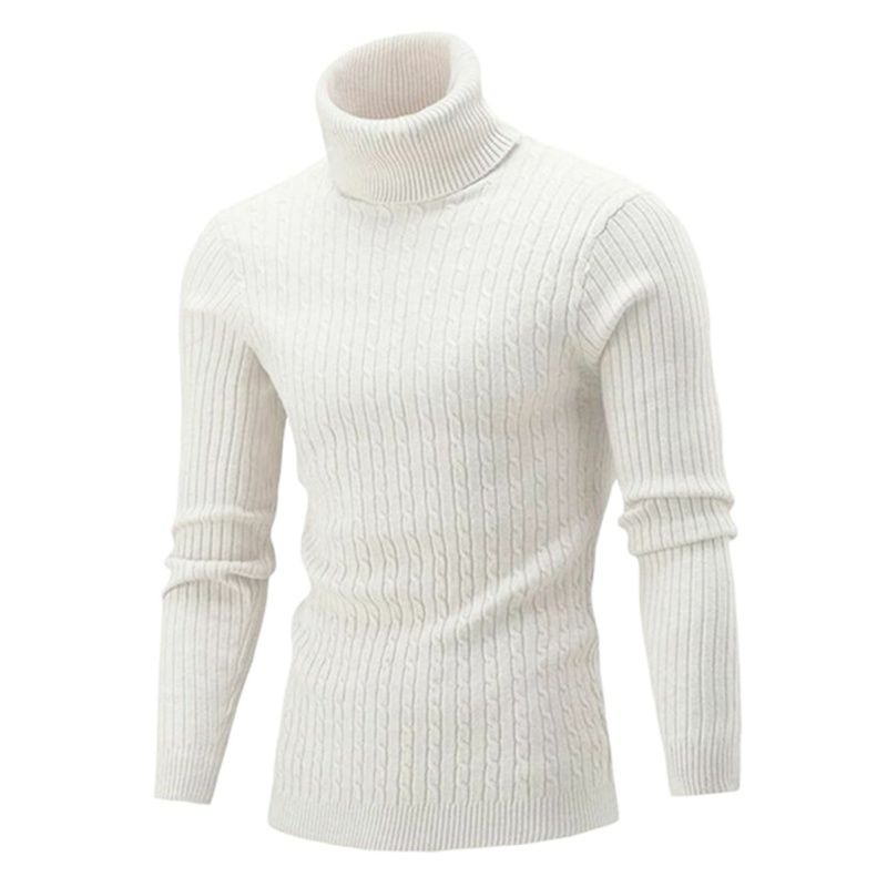 Turtleneck Sweater Men Knitting Pullovers Knitted Sweater