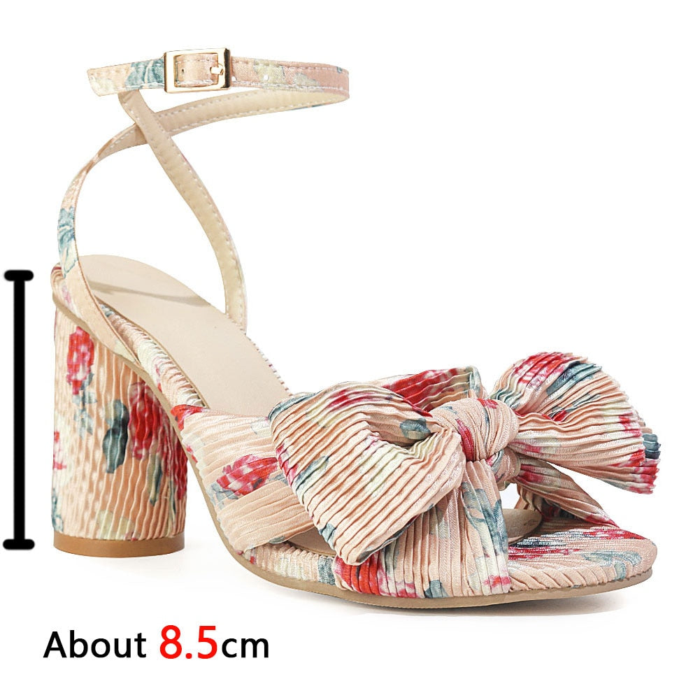 Woman Sandals Super High Heel With Butterfly-knot Sweet Lady Office