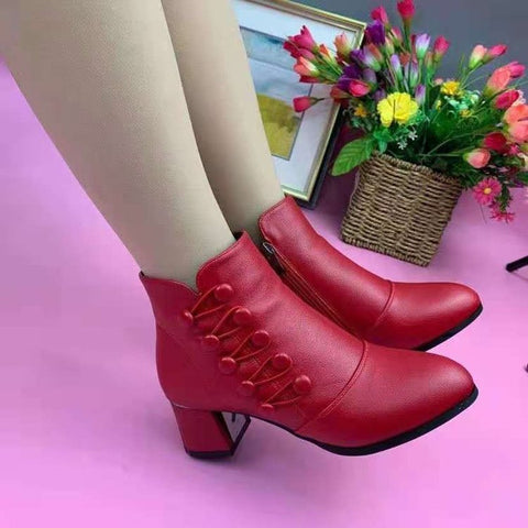 high-heeled small short boots ankle women shoes