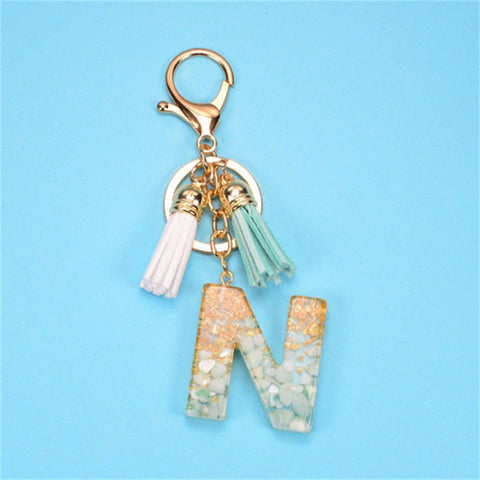 Exquisite Resin Initial Letter Keychain