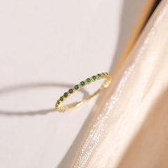 Trendy Fine Emerald Opening Rings for Women Adjustable Design