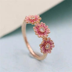 Vintage Daisy Flower Open Rings For Women Style Sunflower Adjustable Finger Ring