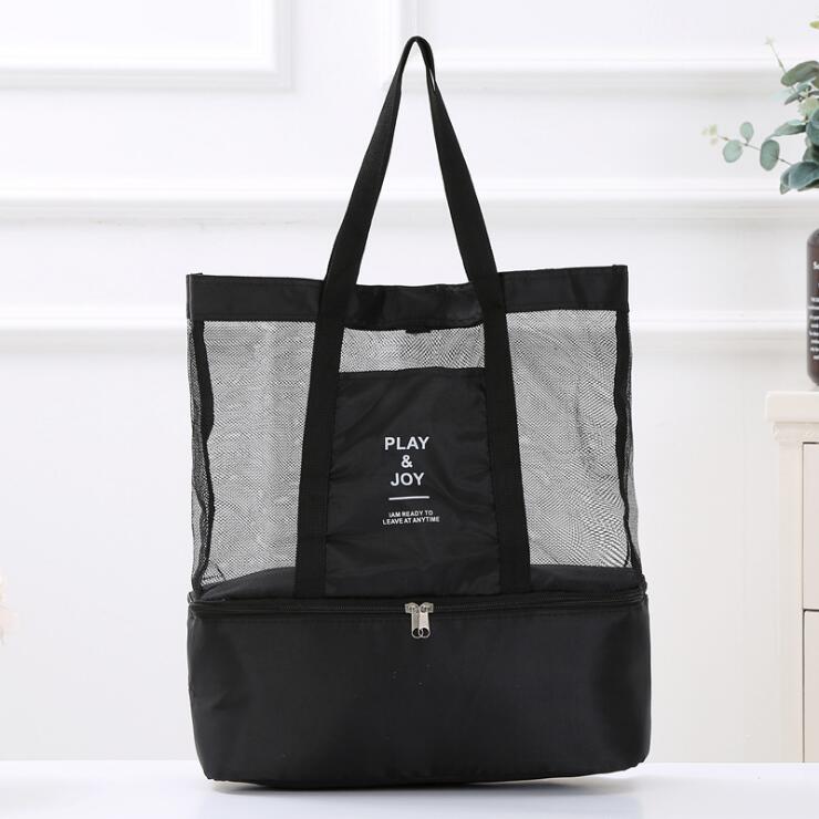 High Capacity Mesh Transparent Bag Double-layer Large Picnic Beach Bags