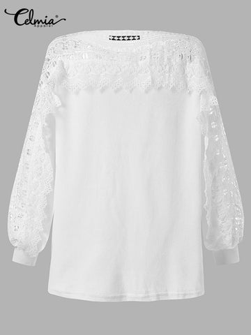 Plush Pullovers Sweaters Elegant Long Lantern Sleeve Shirt Tunic Fashion