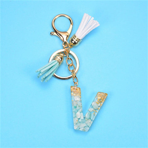 Exquisite Resin Initial Letter Keychain