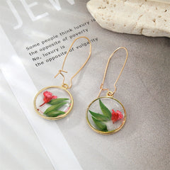 Real Floral Earrings Creative Dried Flower Earrings