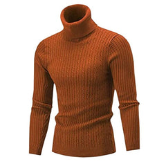 Turtleneck Sweater Men Knitting Pullovers Knitted Sweater