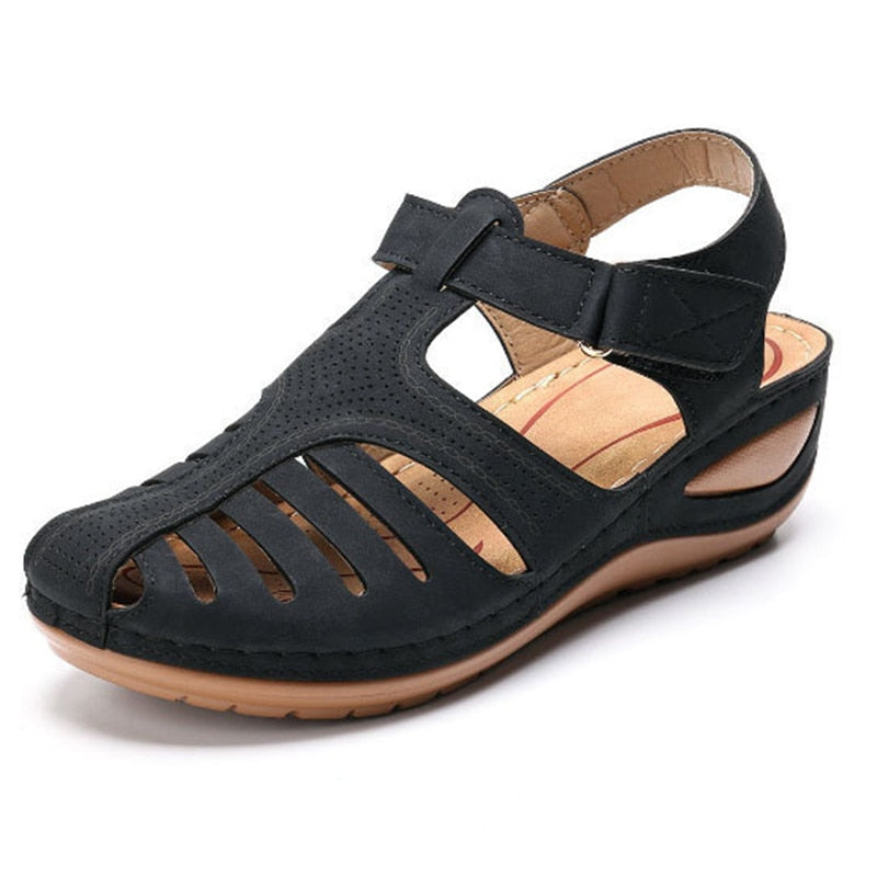 Vintage Wedge Sandals for Women Casual Fashion Velcro Comfy Platform