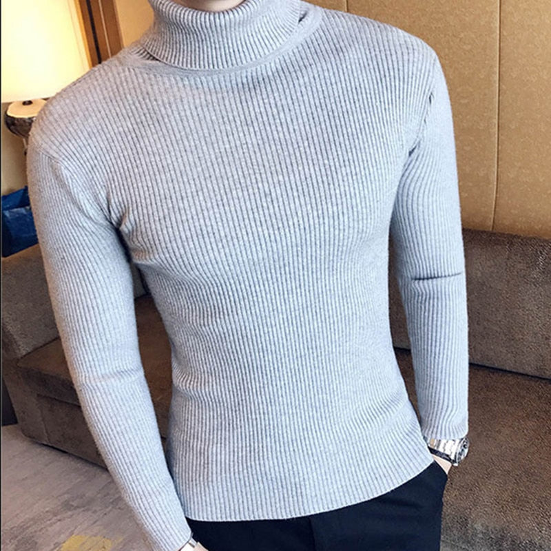 Men Turtleneck Sweaters and Pullovers Fashion Knitted Sweater